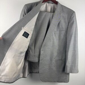 JOS. A. BANK Mens 2pc SUIT‎ Blazer/Pants coat jacket houndstooth - 52R + 48x27